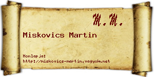 Miskovics Martin névjegykártya